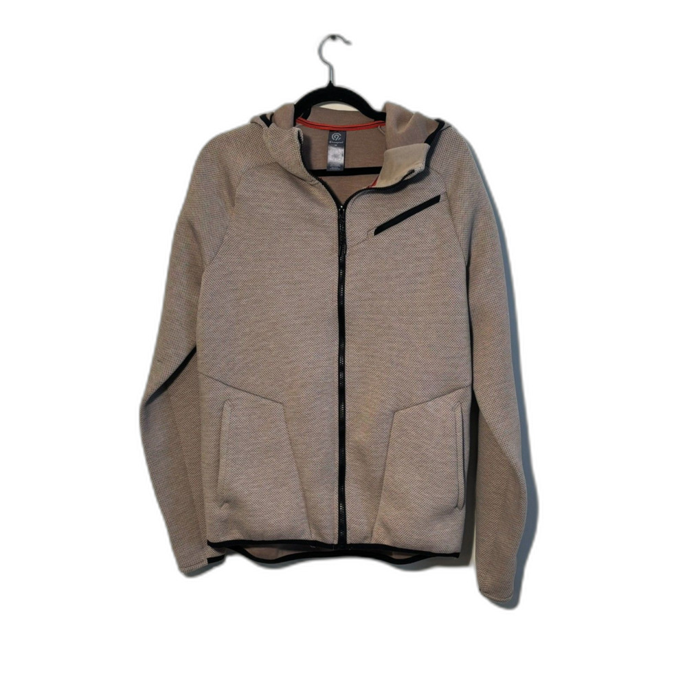 C9 Champion Men's Full Zip Hoodie Taupe Textured Knit Size M